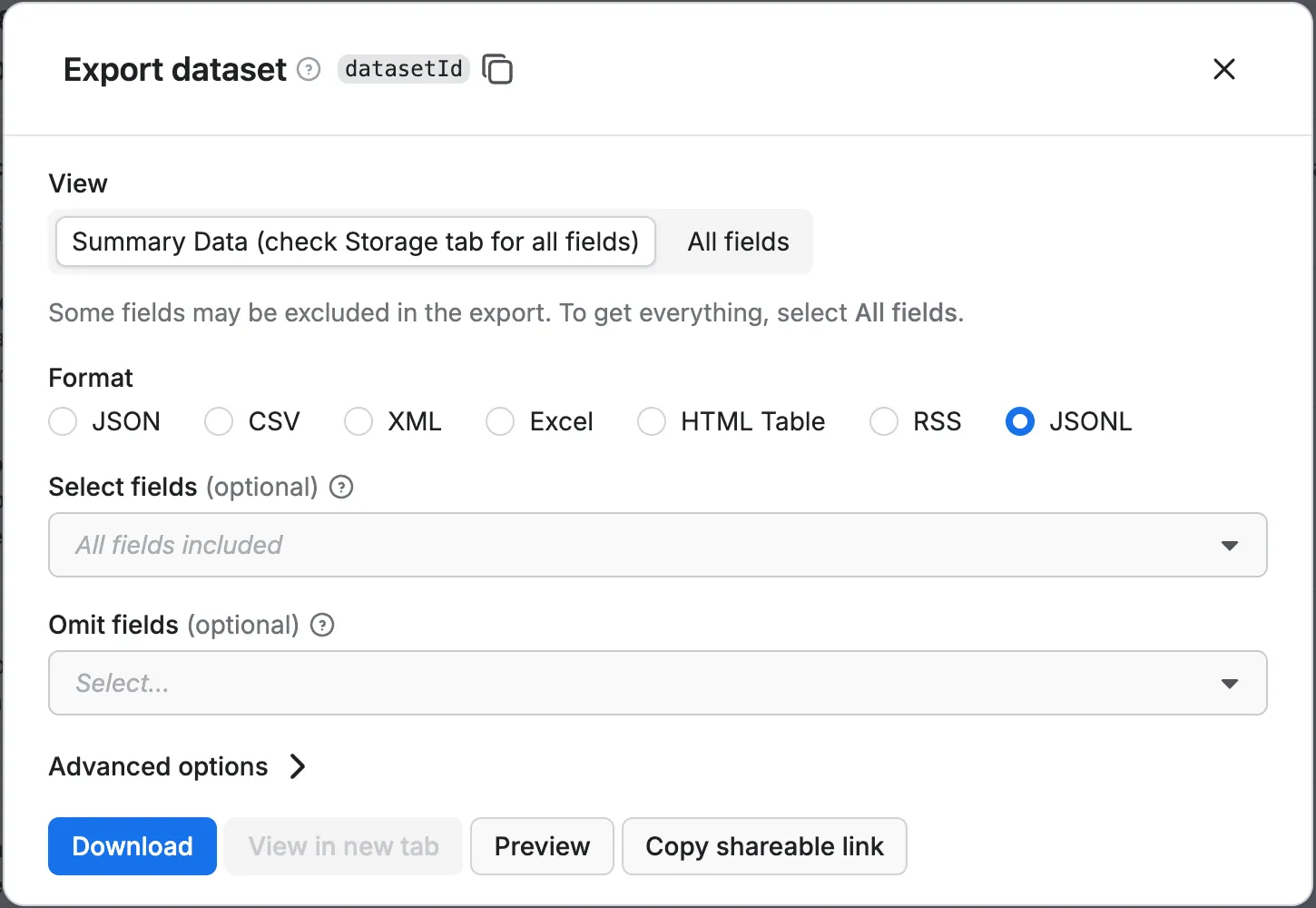 Generating shareable link for a restricted storage resource