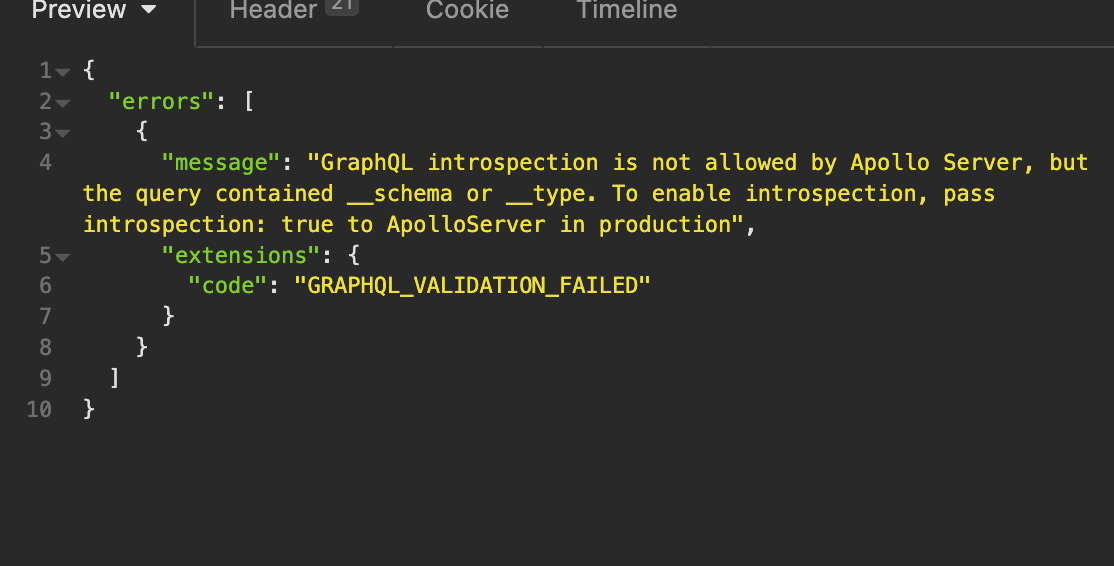 Introspection disabled